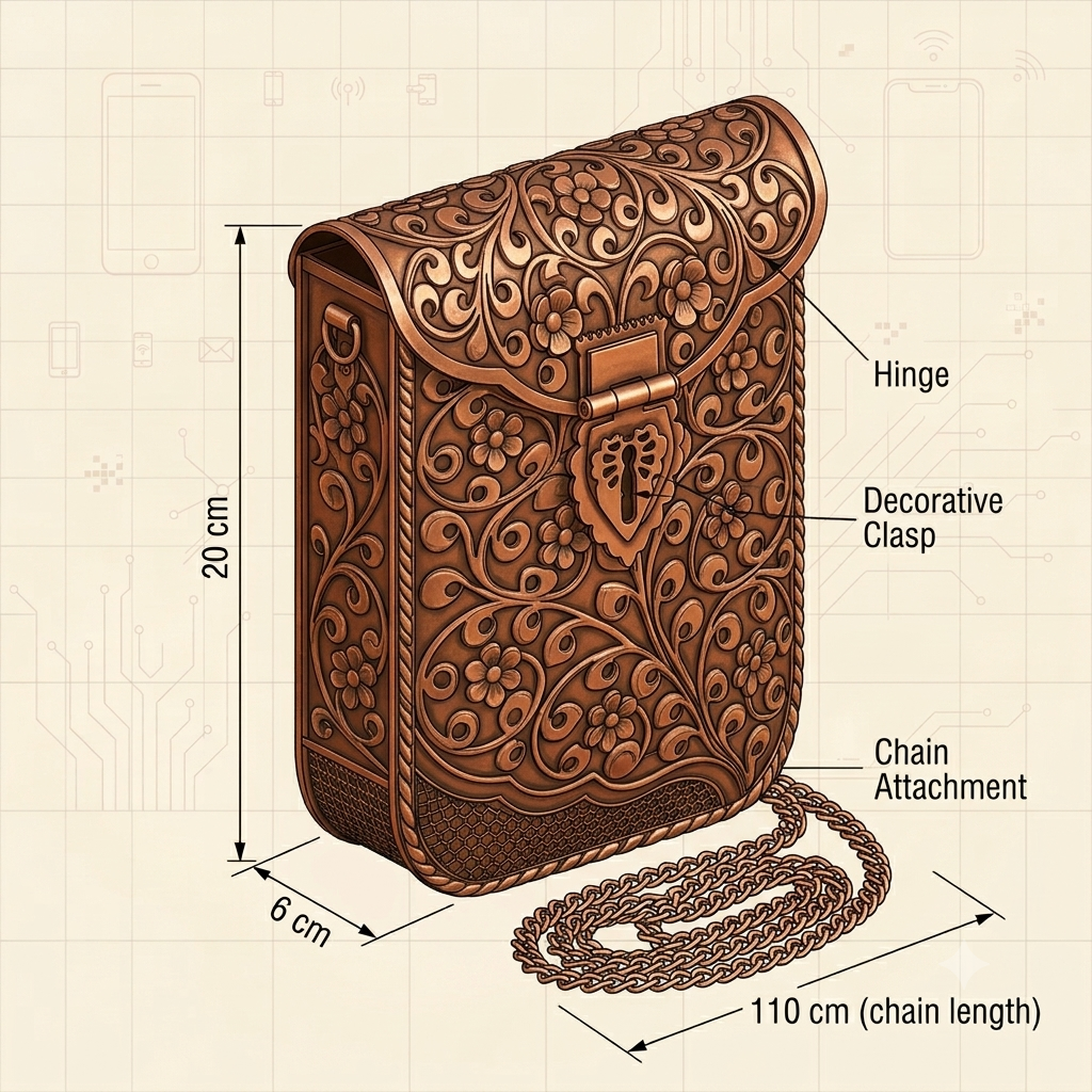 Coper metal sling bag - Image 3