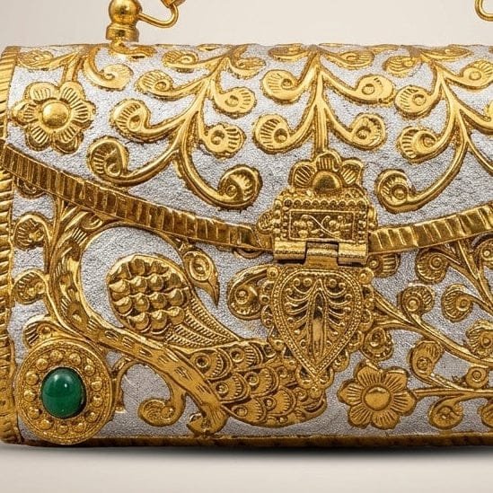 Minakari Dual Tone Silver and Golden pattern - Image 3