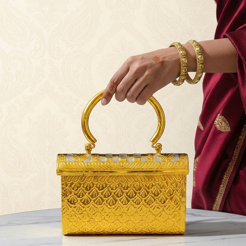Kundan Meena Dual Tone Silver and Golden - Image 2