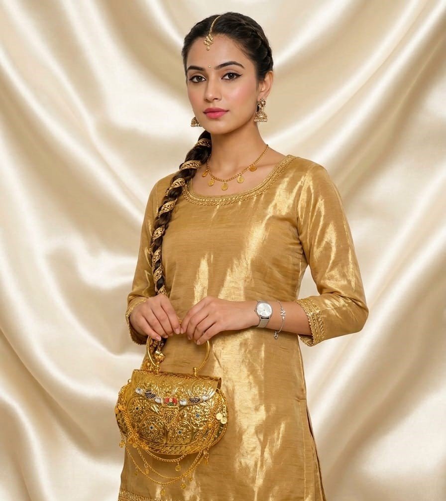 Laila Batwa Pachhi Kundan Stone Bag - Image 5
